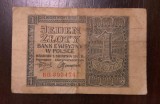 Bancnota - Polonia - 1 Zloty 1941 - Ocupație Germana