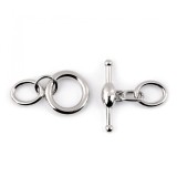 Cumpara ieftin Inchizatoare metalica decorativa toggle pentru confectii 37 x 62 mm Platinum