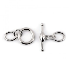 Inchizatoare metalica decorativa toggle pentru confectii 37 x 62 mm Platinum foto