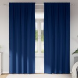 vidaXL Perdele cu perdele 2 pcs Albastru &icirc;nchis 260 x 140 cm Poliester