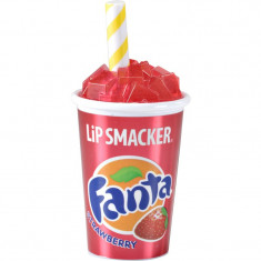 Lip Smacker Fanta Strawberry balsam de buze elegant, în borcan aroma Strawberry 7.4 g