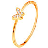 Inel din aur 585 - fluture decorat cu zirconii rotunde, transparente - Marime inel: 59