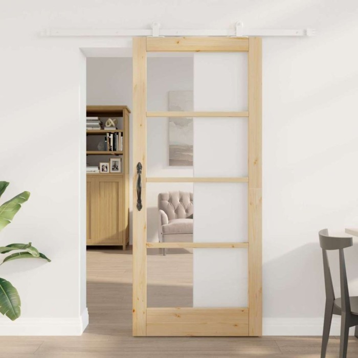 vidaXL Ușă glisantă Manual ORKDAL Maro 86 x 198.5 cm Lemn și metal 3332059