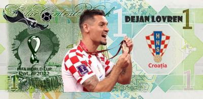 CROATIA FIFA World Cup Qatar 2022 -lot 7 reproducere banknote foto