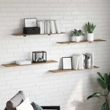 vidaXL Raft pentru cărți 4 pcs Maro 100 x 20 x 1.5 cm Lemn compozit