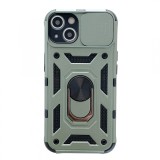 Husa de protectie flippy compatibila cu apple iphone 13 defender model 4 cu suport,verde