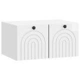 vidaXL Oglindă TV montată pe perete Alb foarte lucios Lemn prelucrat 898169