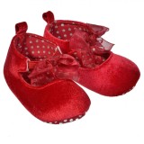 Pantofi Bebelusi, Baretta, Rosu Catifelat, Fundita Rosie