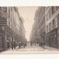 FV5-Carte Postala- FRANTA - Brest ( Finistere) la rue d'Aiguillon, 1900-1920