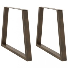 vidaXL Picioare de masă &icirc;n formă de V, 2 buc., oțel natural, 70x(72-73,3) cm