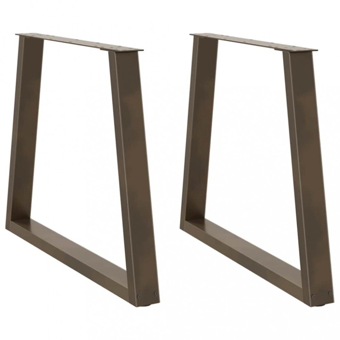 vidaXL Picioare de masă &icirc;n formă de V, 2 buc., oțel natural, 80x(72-73,3) cm