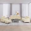 VidaXL Set de canapele cu perne, 4 piese, crem, textil 3201546