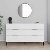 Comoda Adore Oryana, 3 sertare, Alb - Nuc, 140 x 81 x 44 cm