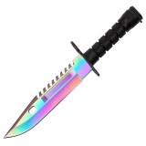 Cutit de vanatoare IdeallStore&reg;, Rainbow Rambo, 32.5 cm, multicolor, teaca inclusa