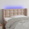 vidaXL Tăblie de pat cu LED, cappuccino, 93x16x78/88cm piele ecologică 3123319