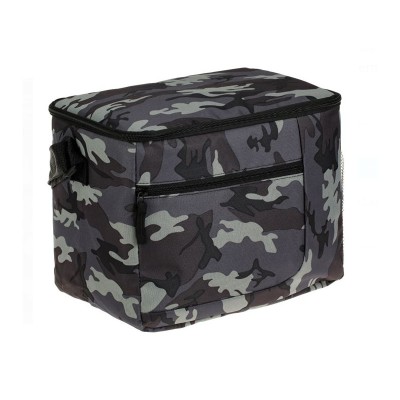 Geanta izoterma gri cu model camuflaj, 16 l foto