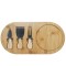Platou din bambus pentru prezentare si servire branzeturi Pufo Cheese cu 3 accesorii incluse, 36 cm