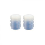 Cumpara ieftin Set 2 capace ventil, lumini pentru bicicleta, fosforescente, ABS, universale, albastru