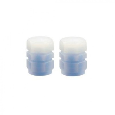 Set 2 capace ventil, lumini pentru bicicleta, fosforescente, ABS, universale, albastru foto