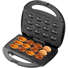 Aparat de nuci AD 3071, 12 forme, 1200W, Negru, indicator luminos, Placi Neaderente foto