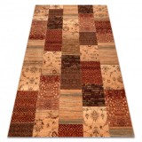 Covor de l&acirc;nă KASHQAI 4327 101 Patchwork teracotă, 80x160 cm