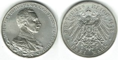 C3 Germania / Prusia 3 mark 1913 A aUNC /UNC din foto / Argint