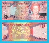Insulele Cayman (pick 40) 10 Dollars 2018 UNC serie: D/3 354568; Orhidee