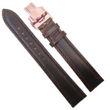 Cumpara ieftin Curea ceas din piele maro Deployant auriu-roze 14mm 16mm 18mm 20mm 22mm 24mm, Time Veranda