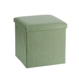 Taburet cu spatiu depozitare, pliabil, textil verde 38 x 38 x 38 cm