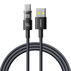 CABLU alimentare si date Baseus Display, Fast Charging Data Cable pt. smartphone, USB la USB Type-C 100W, braided, 2m, negru &quot;P10382701111-00&quot; (timbru