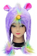 CAP14-10 Caciula cu model unicorn si puf