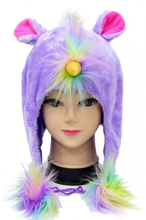 CAP14-10 Caciula cu model unicorn si puf