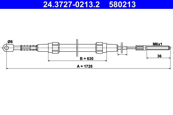 ATE 24.3727-0213.2 Cablu, frana de parcare