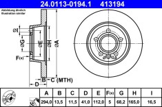 ATE 24.0113-0194.1 Disc frana