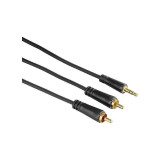 Cablu audio Hama 122299 Jack 3.5 mm Male - 2x RCA Male 3m negru