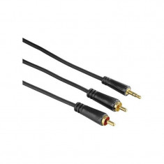 Cablu audio Hama 122300 Jack 3.5 mm Male - 2x RCA Male 5m negru foto