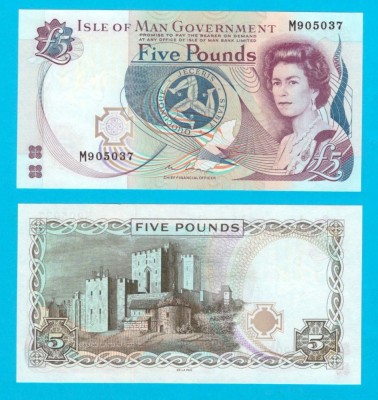 Insula Man (p#48) 5 Pounds 2015 UNC &amp;#039;Castelul Rushen&amp;#039; serie: M905037 foto