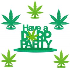 Set de 6 decoratiuni de petrecere WATINC , verde, pasla, 16,5 cm x 16 cm / 12,7 cm / 21,8 x 16 cm