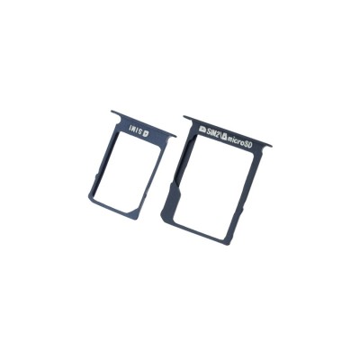 Suport SiM Samsung Galaxy A3 (2014) A300, A5 (2014), A7 (2015), Midnight Negru, SET foto
