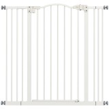 PawHut Poarta Siguranta Extensibila Reglabila Fara Suruburi pentru Caini 94-100cm x 94cm Alb