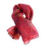 Esarfa matase rosie cu imprimeu floral 50 x 50 cm