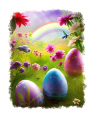Sticker decorativ, Oua, Multicolor, 70 cm, 6734ST foto