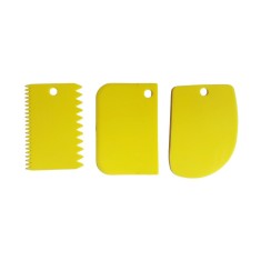 Set 3 Spatule flexibile pentru Ornare torturi, Galben, 11 cm, 323COF-3
