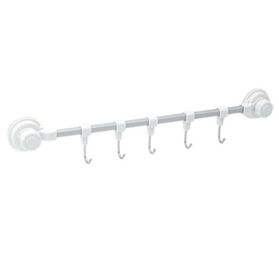 Cuier de baie/bucatarie cu ventuze si 5 carlige, 40 cm, M Deco foto