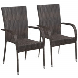 Set mobilier de gradina, 3 piese, maro