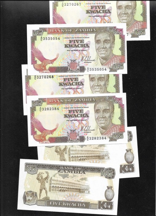 Zambia 5 Kwacha 1989 unc pret pe bucata