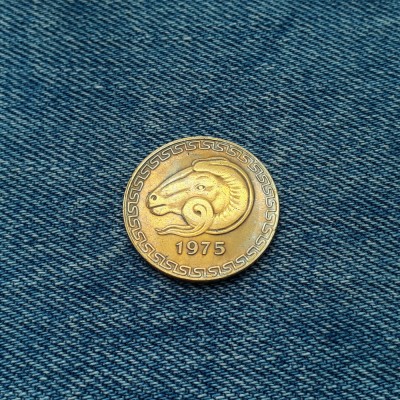 2c - 20 Centimes 1975 Algeria / an unic de batere / varianta cu floare / FAO foto