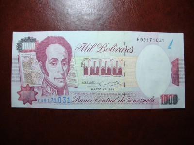 VENEZUELA 1000 BOLIVARI 1994 foto