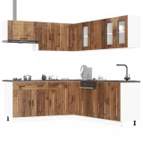 Cumpara ieftin Set de dulapuri de bucătărie 11 piese &bdquo;Kalmar&rdquo; Lemn vechi lemn