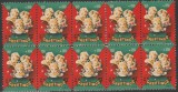 1950 SUA - Bloc de 10 vignete de Craciun + Campanie Anti Tuberculoza, TBC, Medical, Nestampilat